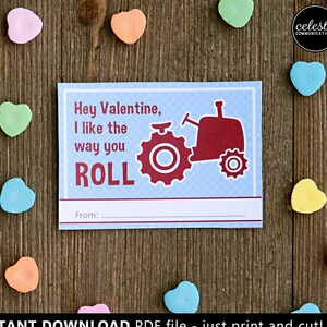 PRINTABLE Tractor Valentine card for kids INSTANT DOWNLOAD - Valentine&#39;s Day, Valentines, farm, farmer, antique tractors, Barn Baby Boutique