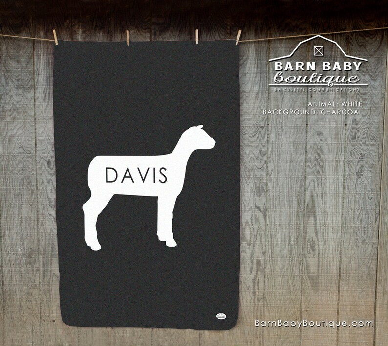 Personalized Show Lamb Throw Name Blanket Farm Bedding Etsy