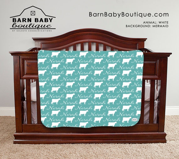Personalized Dairy Cow Baby Blanket farm nursery fleece Etsy