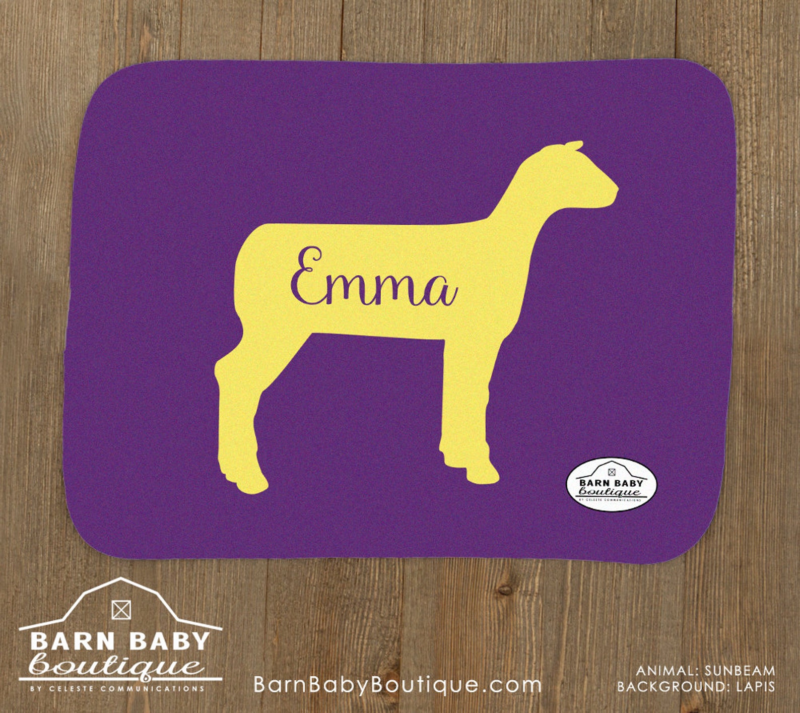 Personalized Show Sheep Baby Name Burp Cloth Market Lamb Etsy