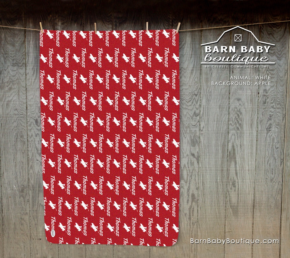 Personalized Rodeo Bull Rider Throw Blanket- Farm Bedding, Fleece Minky ...