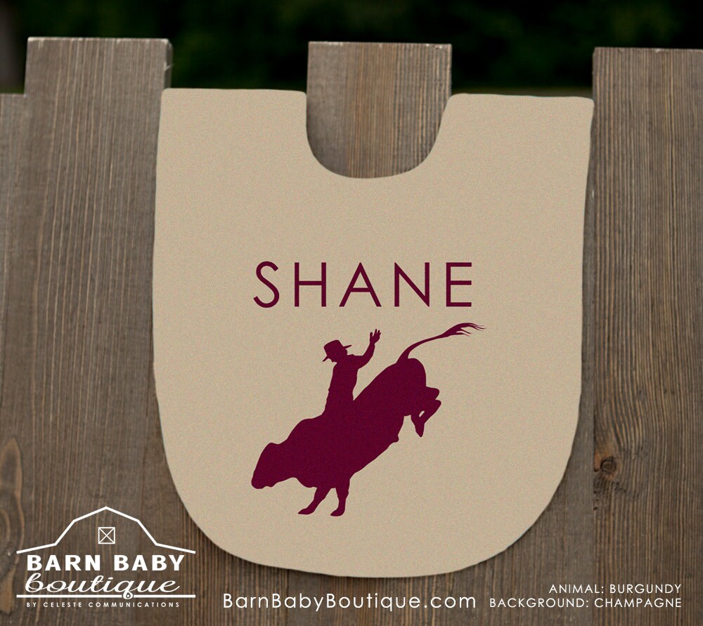Personalized Bull Rider Rodeo Baby Bib - Cowboy Nursery, Fleece Name ...