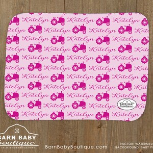 Personalized Tractor Burp Cloth - farm nursery, fleece burpcloth, baby shower gift