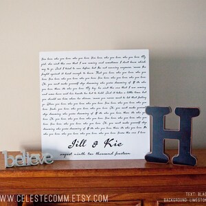 Script First Dance Song Lyrics Metal Sign Wall Art - Wedding Gift, 10 ...