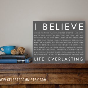 Apostle&#39;s Creed Christian Metal Sign Wall Art - 10 color options