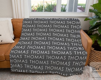 Personalized Throw Name Blanket-  ADDITIONAL COLORS available - fleece minky sherpa, name blanket, teens, kids, baby