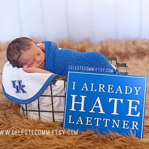 I already hate Laettner Kentucky basketball wall art metal sign - Christian Laettner, UK nursery, University of Kentucky image 1
