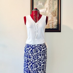 Blue skirt/ Stretch cotton skirt/ Princess Cut skirt/ summer office skirt/ vacation skirt / above the knee skirt/ pencil skirt/ comfortable