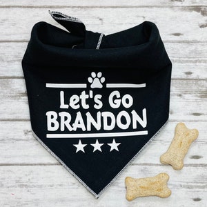 Let’s Go Brandon Dog Bandana, Lets Go Brandon Dog Bandana, Republican Dog Bandana, Dog Bandana, Tie-On Bandana, Black