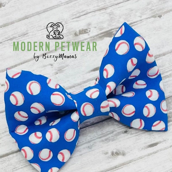 Baseball Dog Bow Tie, Baseball Bow Tie, Baseball Cat Bow Tie, by BizzyMamas