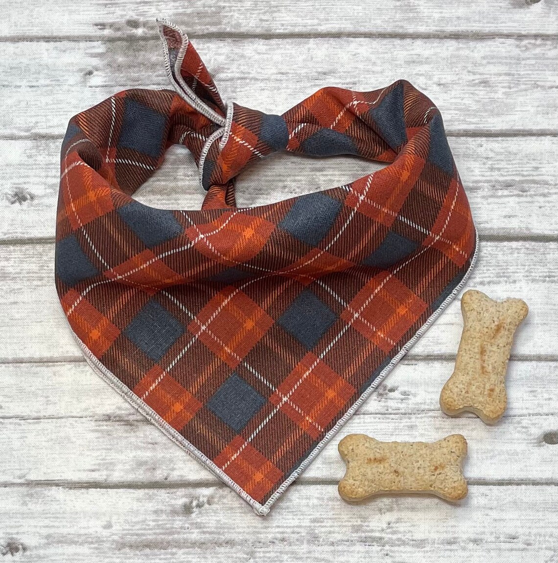 Fall Dog Bandana Plaid Tieon Bandana Personalized Bandana Etsy