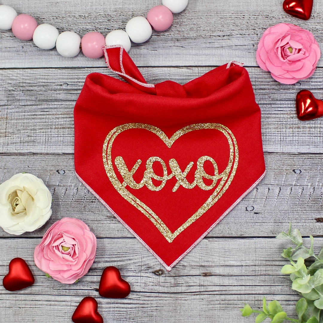 Valentine's Day Dog Bandana, XOXO Dog Bandana, Valentine Dog Bandana
