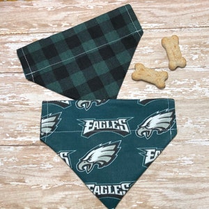 Philadelphia Eagles Dog Bandana, FREE SHIPPING, Reversible, Slide On Collar, Personalized, XSmall, Small, Medium, Large, XL, 2XL