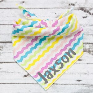 Easter Dog Bandana, Easter Stripes Dog Bandana, Tie On Dog Bandana, BizzyMamas