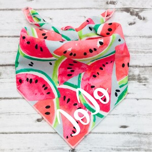 Watermelon Dog Bandana, Tie-On Bandana, Personalized Bandana, Spring Bandana, Summer Bandana, By BizzyMamas