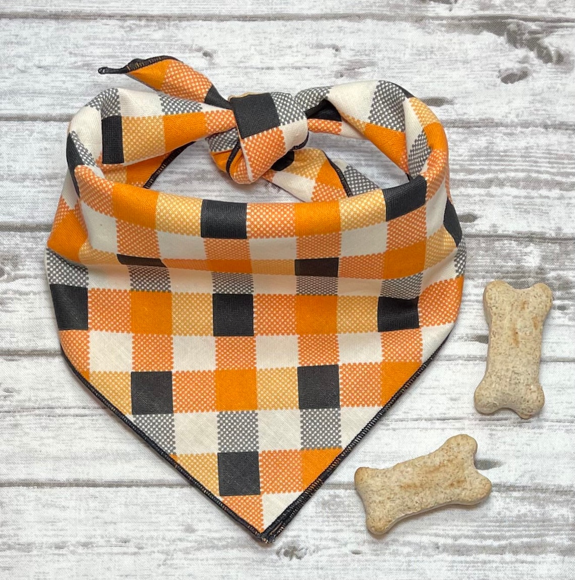 Halloween Dog Bandana Plaid Dog Bandana TieOn Bandana Etsy