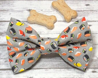 Dog Bow Tie, Sushi, Foodie, Collar Bow Tie, Cat Bow Tie, Puppy Bow, by BizzyMamas