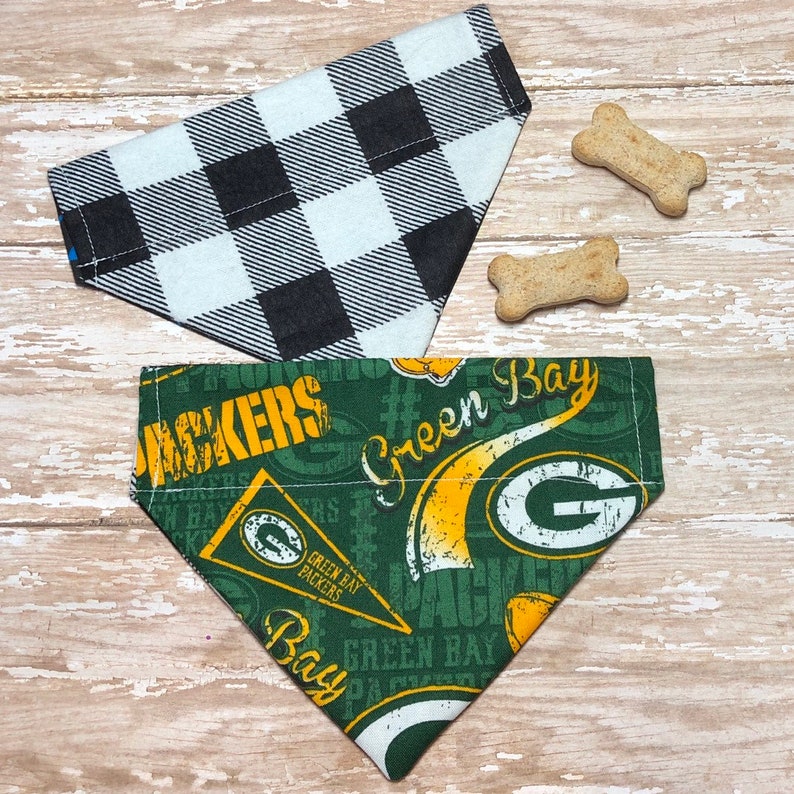 Green Bay Packers Dog Bandana FREE SHIPPING Reversible Etsy