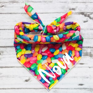 Easter Dog Bandana, Jelly Bean Dog Bandana, Tie On Dog Bandana, BizzyMamas