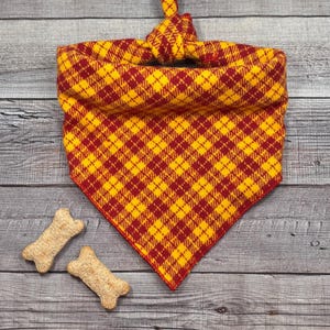 Kansas City Chiefs Football Dog Bandana, Red and Gold Yellow Dog Bandana, Tie-On Bandana, Kansas City Game Day Dog Bandana