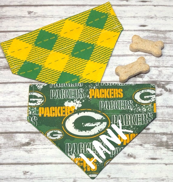 Green Bay Packers Dog Bandana Green Bay Football Reversible Etsy