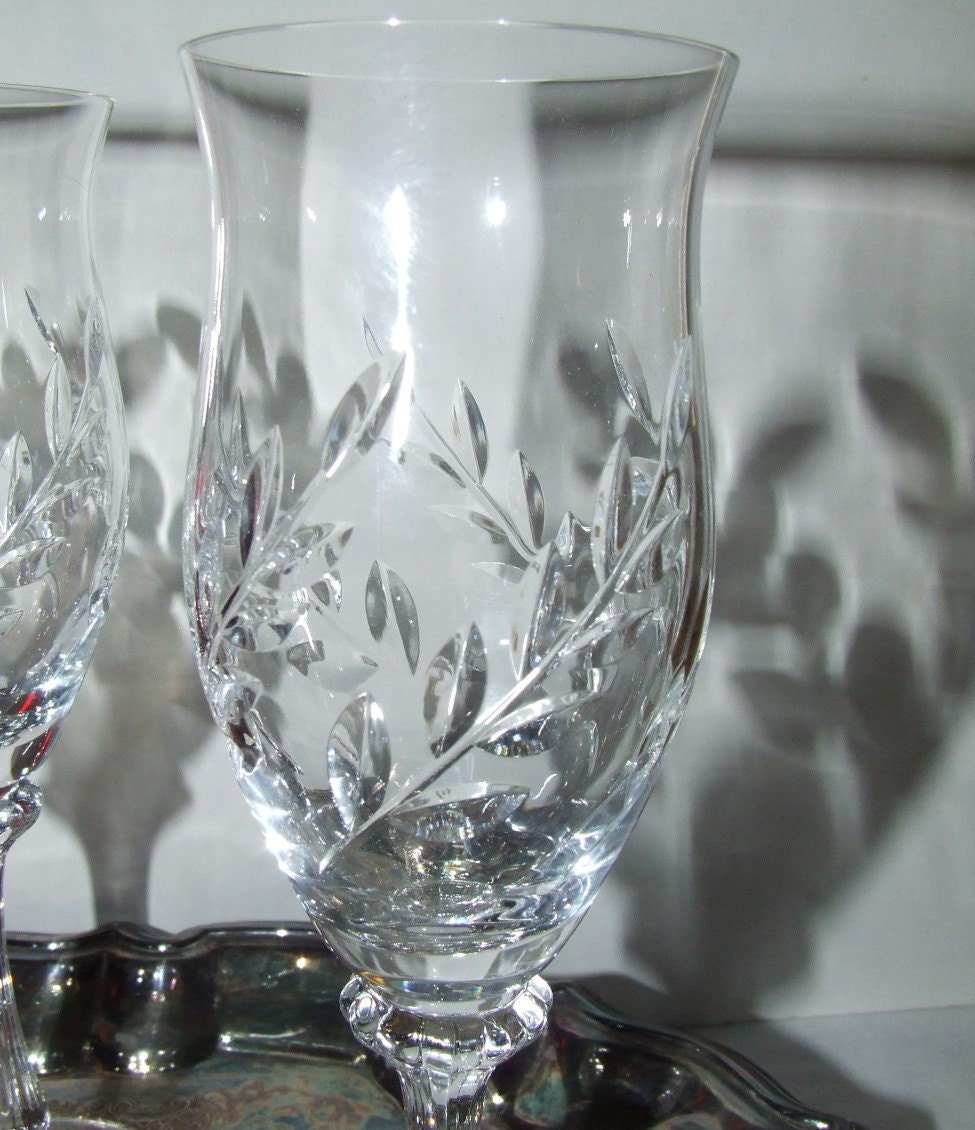 Vintage Mikasa Versailles Etched Crystal Champagne Glasses Etsy