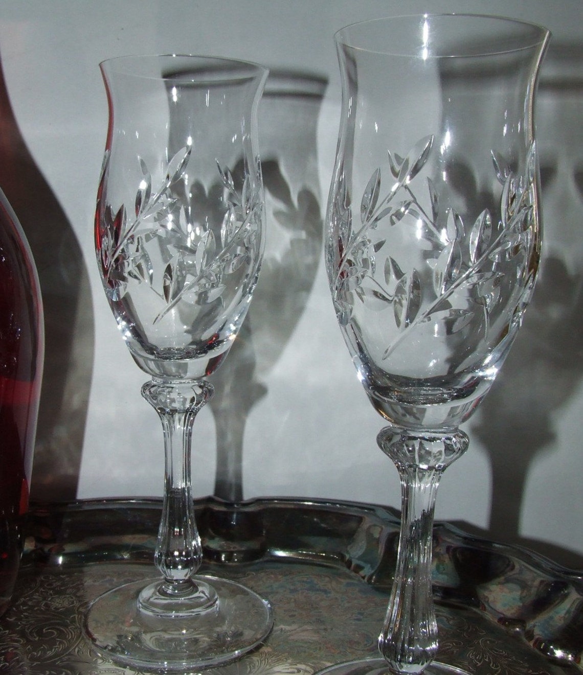 Vintage Mikasa Versailles Etched Crystal Champagne glasses Etsy