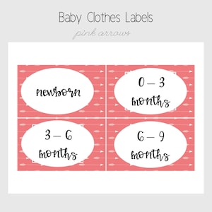 Baby Clothes Storage Labels, Nursery Organization, Baby Clothes Organization, Pink, Baby Girl, Nursery Storage, Baby Storage Bin Labels