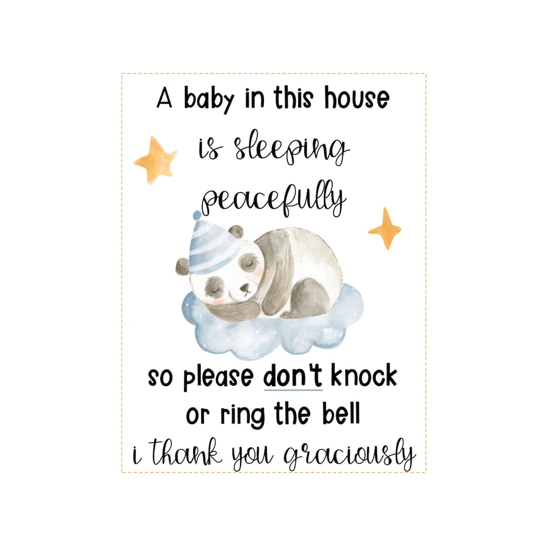 Baby Sleeping Front Door Sign, Printable, Sleeping Baby, Front Door ...