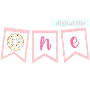Donut Theme ONE Banner, Erster Geburtstag, Donut, One, Hochstuhl Banner, Banner