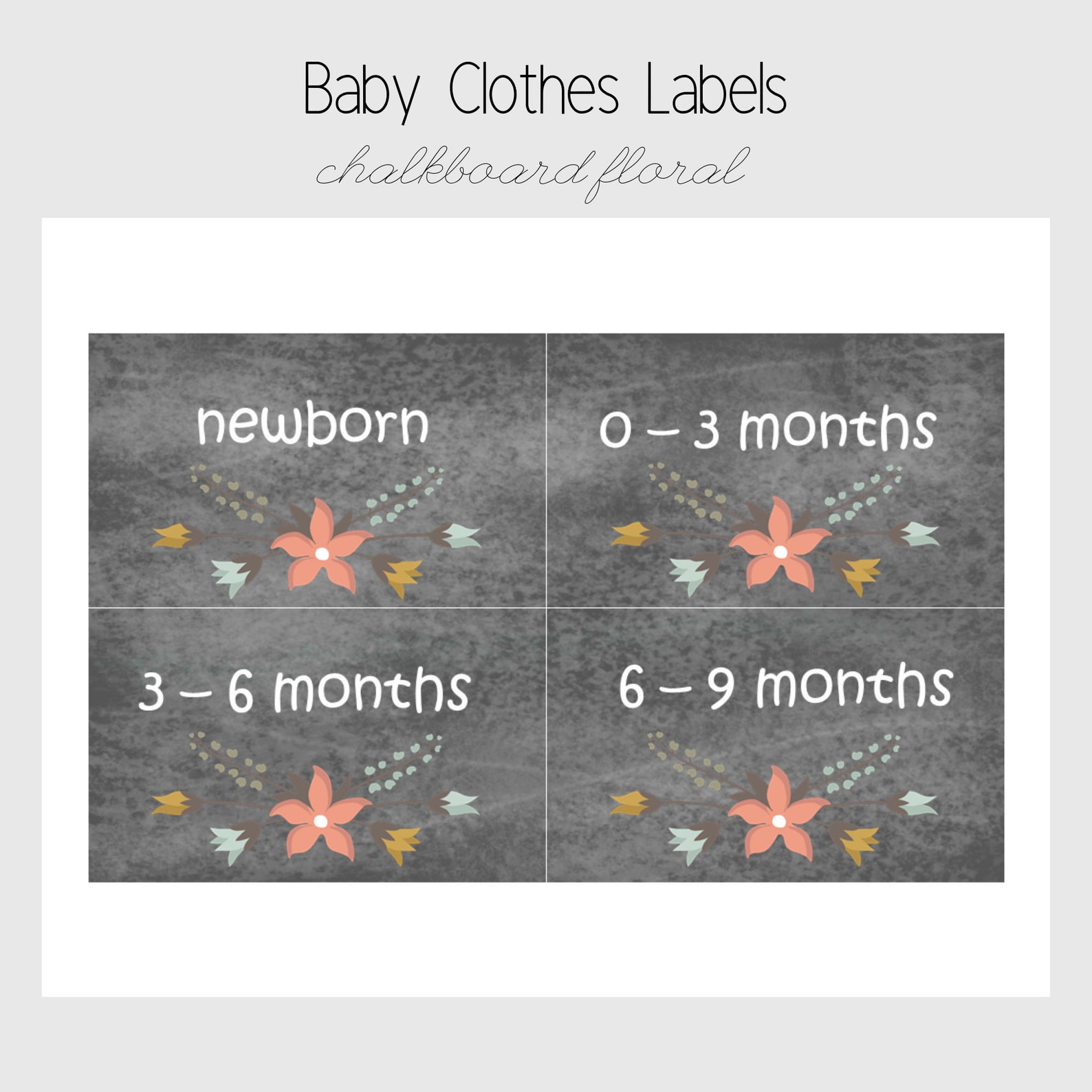 Baby Clothes Organization, Nursery Organization, Storage Labels