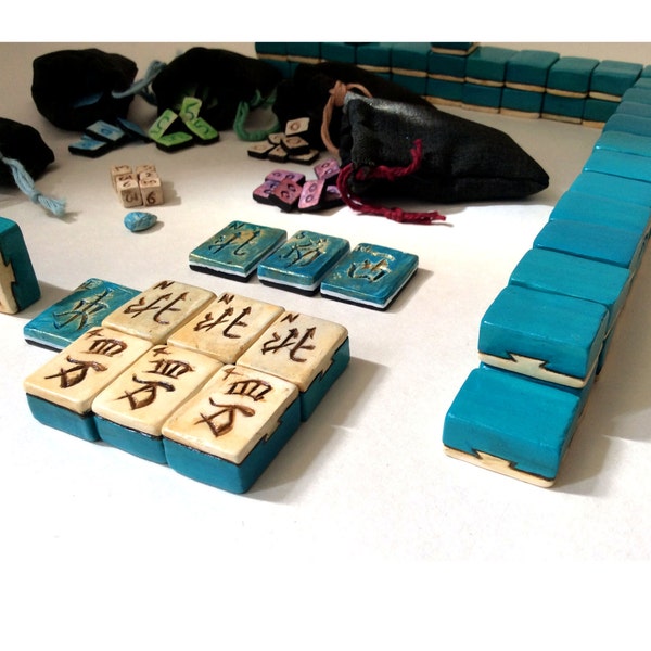 Mahjong venta Set porcelana, cerámica hecha a mano Mah-Jongg conjunto