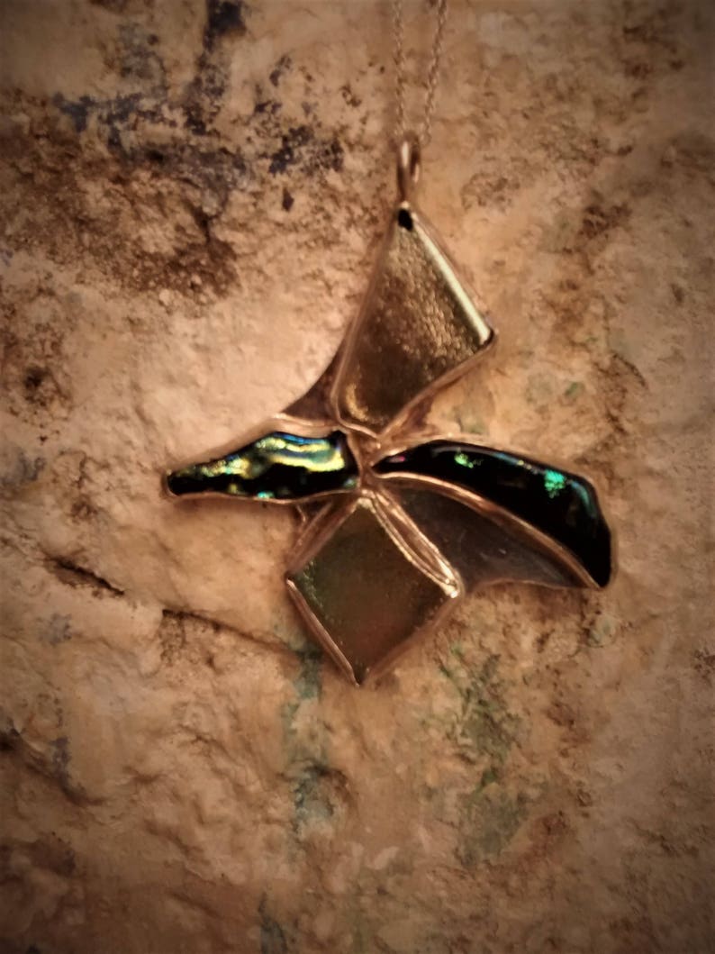 Handmade Sterling Silver and Glass Pendant The Soul of Flight