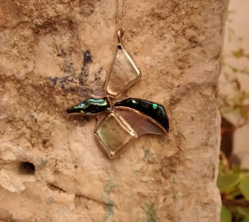 Handmade Sterling Silver and Glass Pendant The Soul of Flight