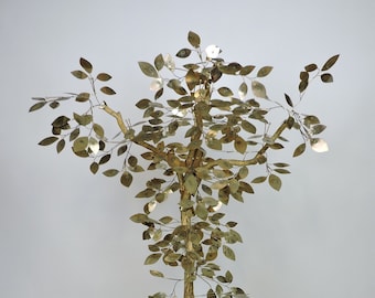 Curtis Jere Brass Mid-Century Modern Brutalist Tree Floor Sculpture