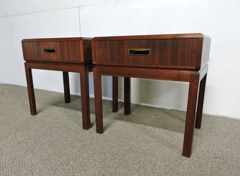 Pair Of Maurice Villency Mid Century Modern Walnut Wormley Etsy