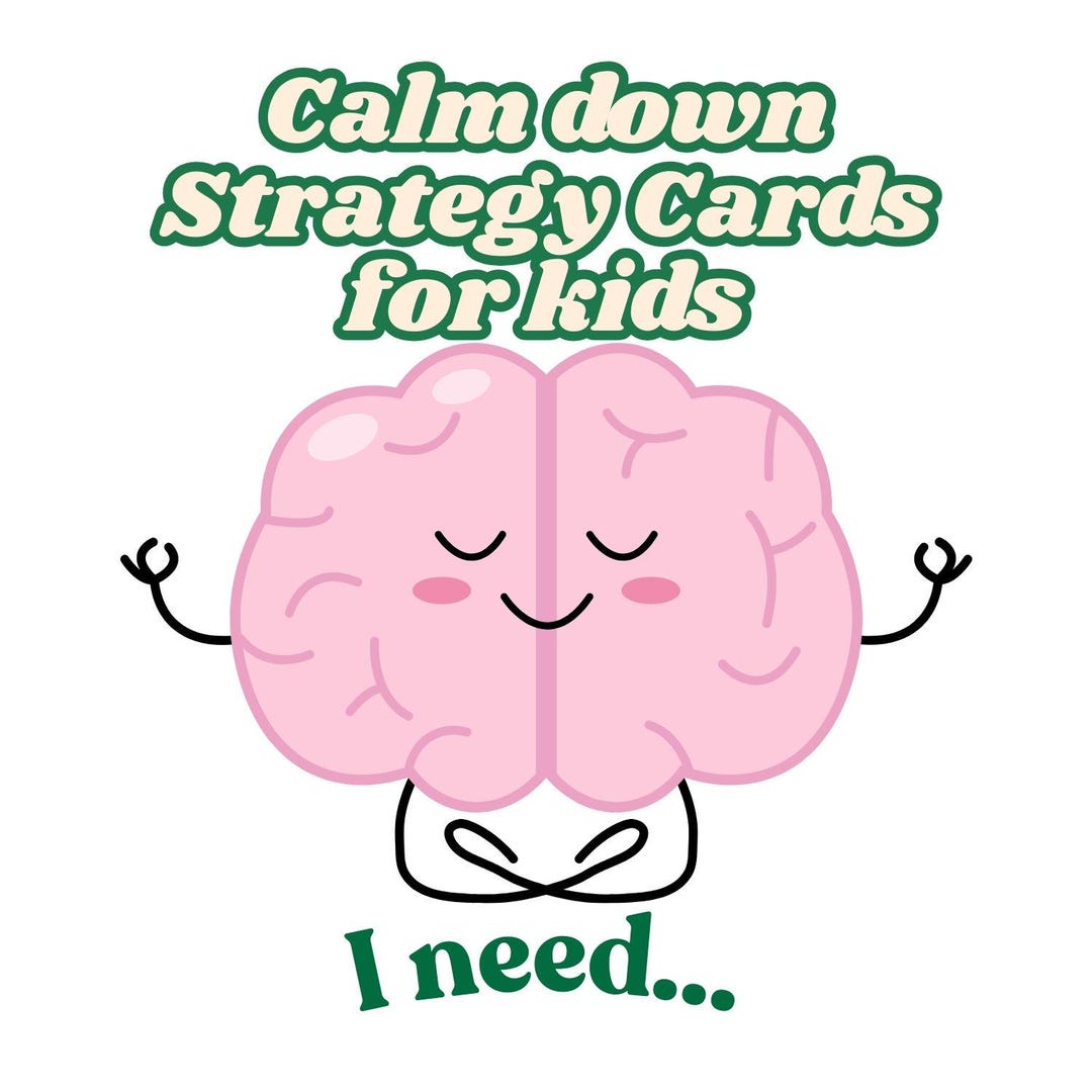 Calm Down Strategy Cards for Kids, Emotional Regulation Tools, ADHD ...