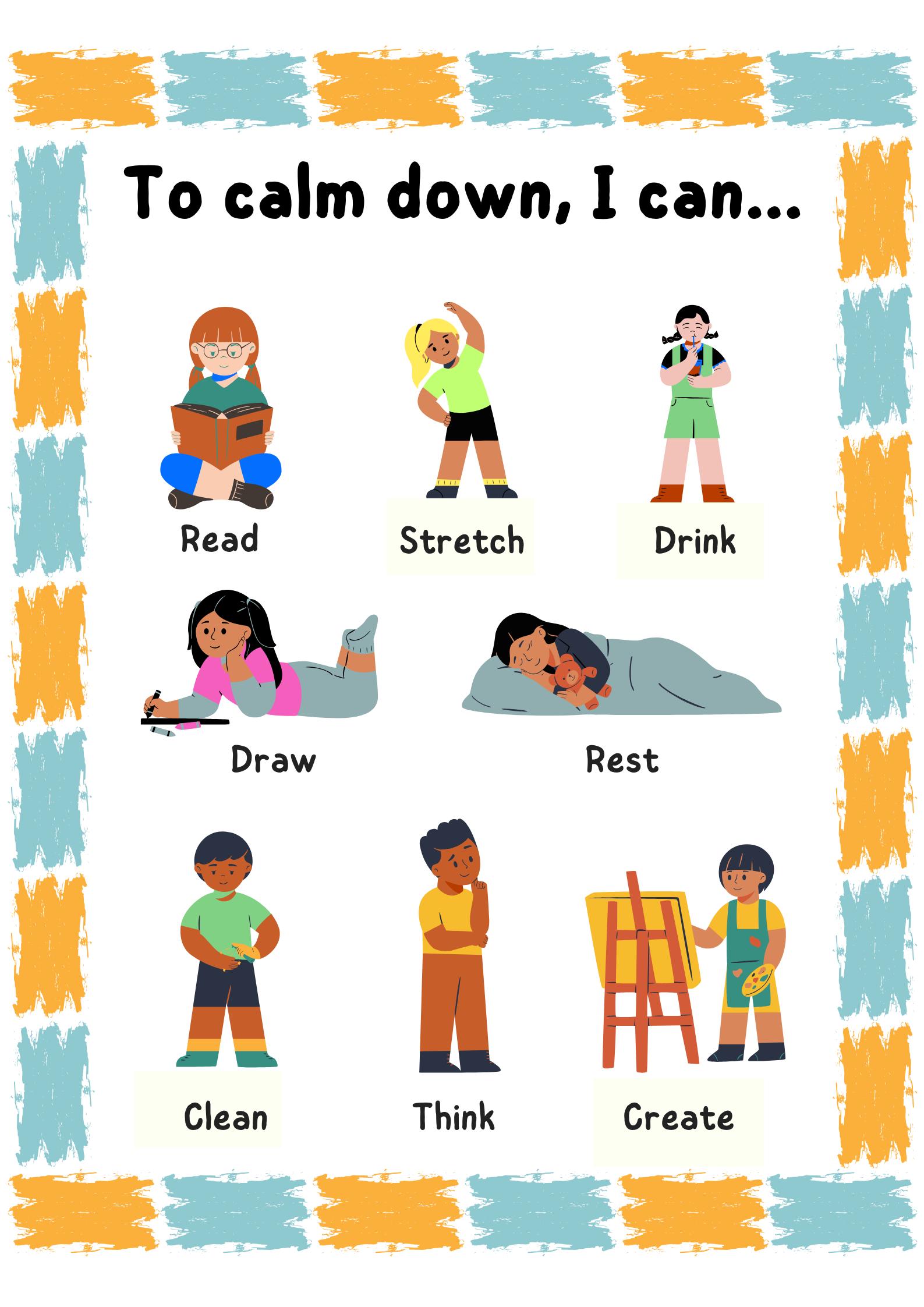 Calm Down Chart for ADHD & Autism Support - Etsy