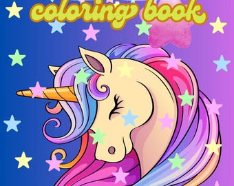 Magical Unicorn Coloring Pages | Kids Rainbow Quotes (Instant Download)