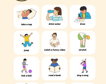Calm down chart for ADHD & Autism Support