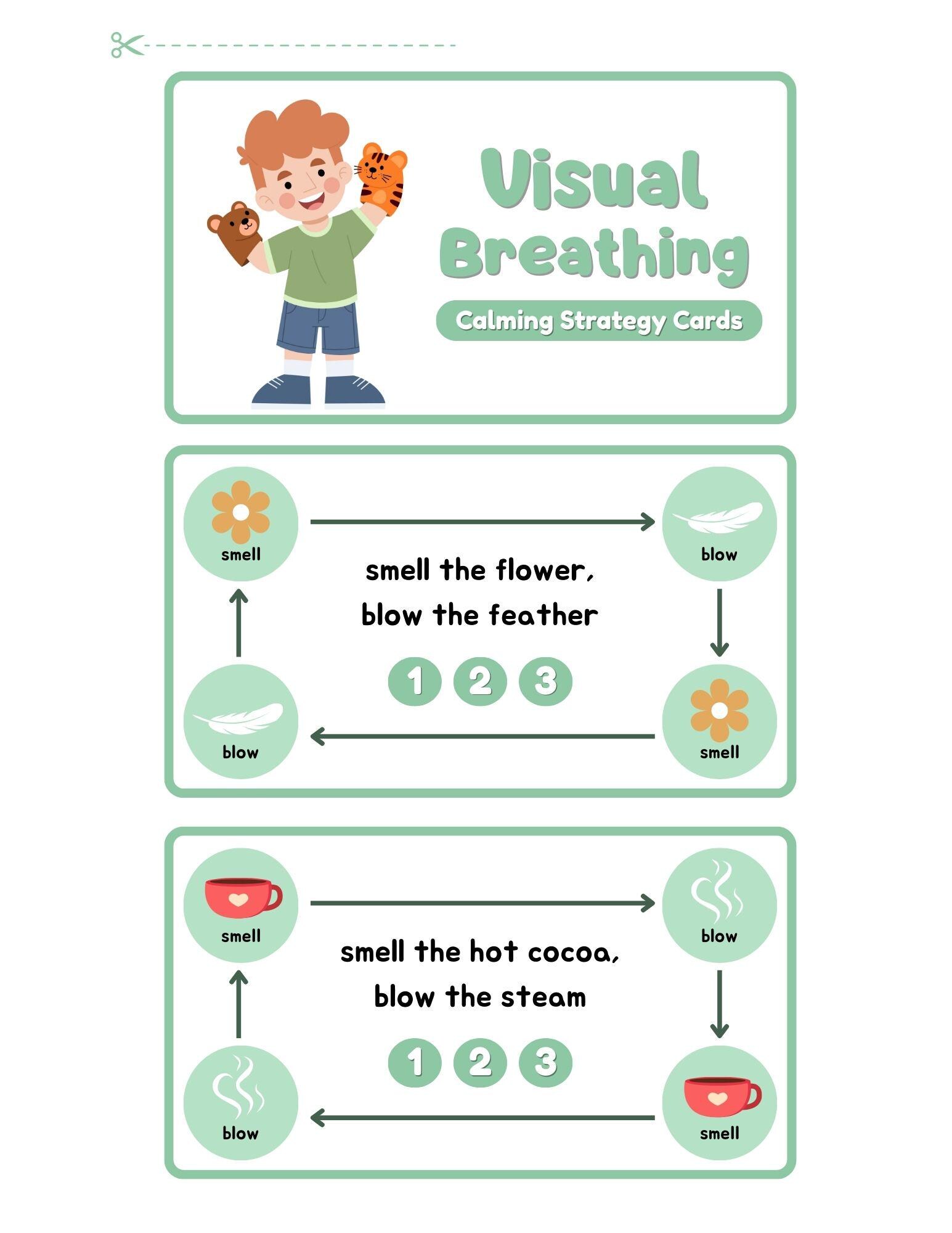 Visual Breathing Calming Strategy Cards for ADHD and Autism - Etsy