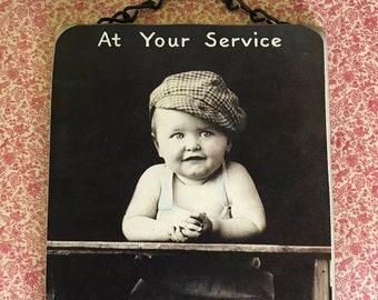 At Your Service Hanging Wall Sign