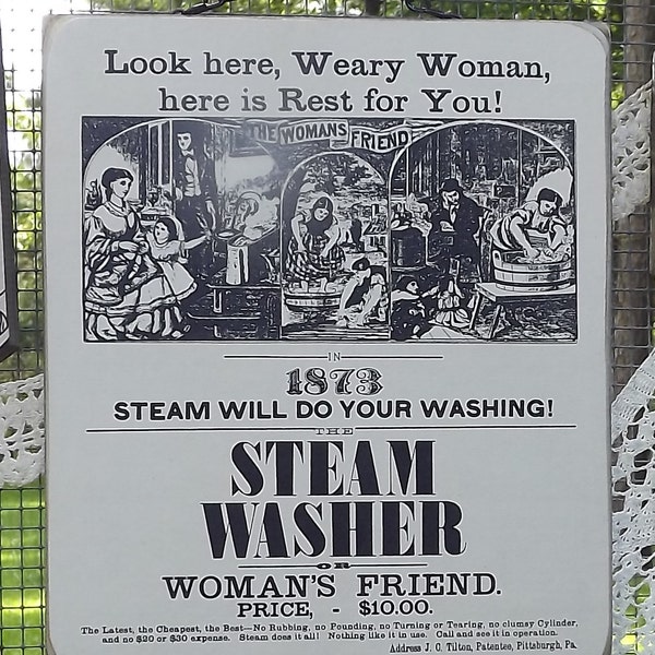 Woman's Friend Steam Washer Laundry Room Advertisement