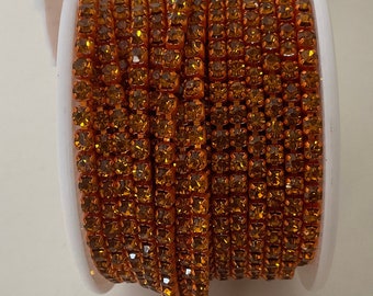 Topaz Crystal Cup Chain: 3mm Jewelry Embellishment