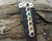 chakra pendant- Om pendant- Aum pendant- amethyst chakra pendant- meditation chakra jewelry- healing stones- spiritual stones- silver chakra