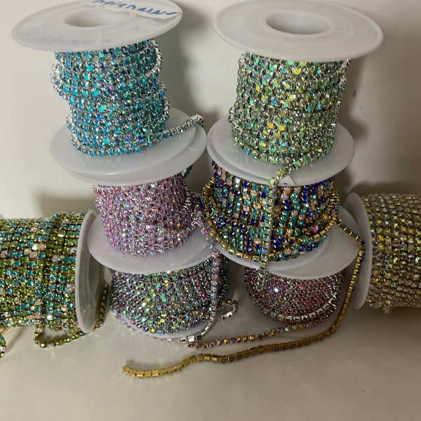 3mm Crystal Cup Chain: AB Rhinestone Chain for Embellishment