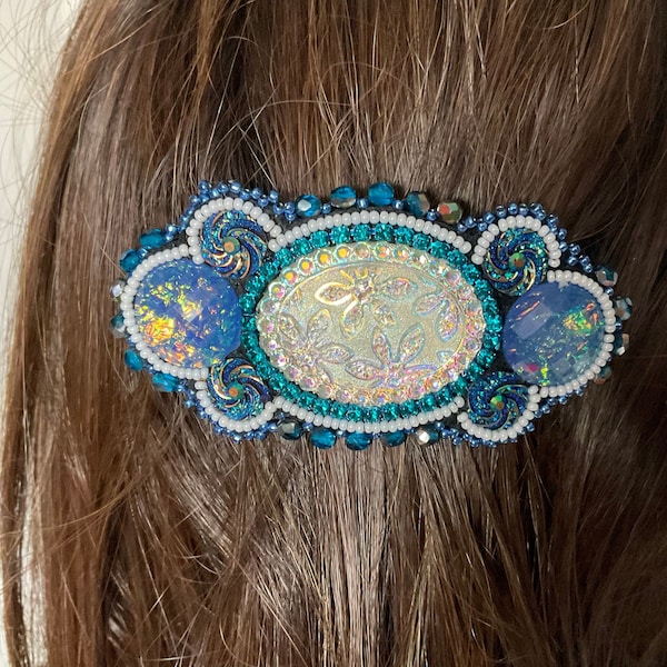 Beaded Hair Barrette Etsy