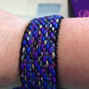 Beaded  purple mix bracelet, handmade bracelet, beaded purple and blue mix bracelet