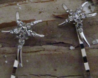 Wedding hair accessory wedding hair  clips bridal head piece bridal rhinestone hair pins crystal bobby pins, starfish hair pins