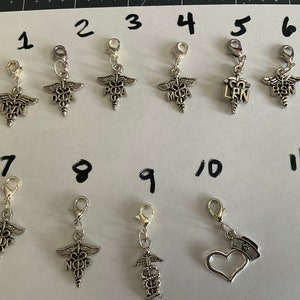 Badge reel charms, interchangeable charms,Medical  badge reel charms, badge reel accessories, cell phone charms, badge reel dangles, add on